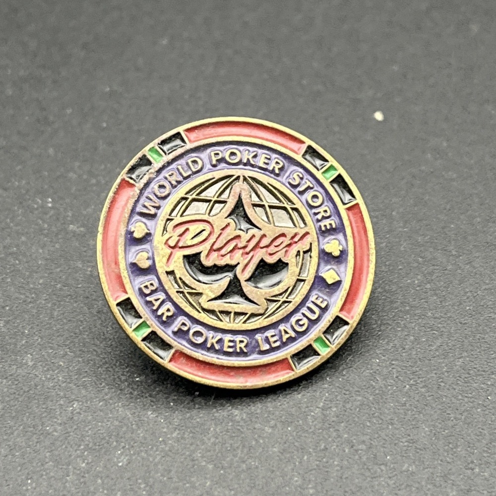 World Poker Store Bar Poker League Player Poker Chip Lapel Hat Pin